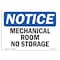 Signmission OSHA Notice, 5" Height, Mechanical Room No Storage Sign, 7" X 5", Landscape OS-NS-D-57-L-14176 - alternate 1